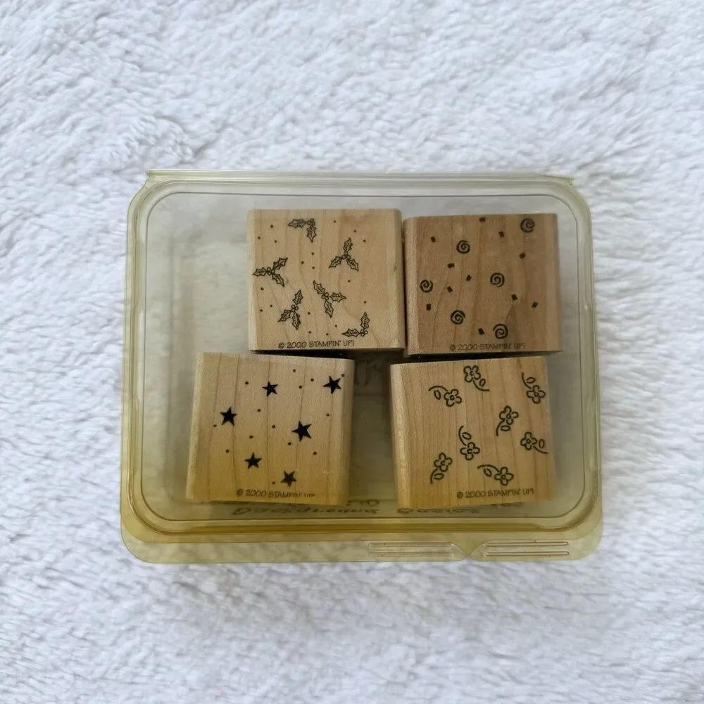 Stampin' Up! Rubber Stamp Set of 4 Beyond the Basics-Vintage 2000